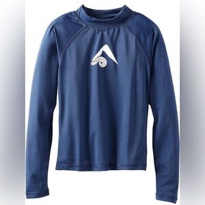 Kanu Surf Boys' Platinum Rashguard Blue White Long Sleeve (881)